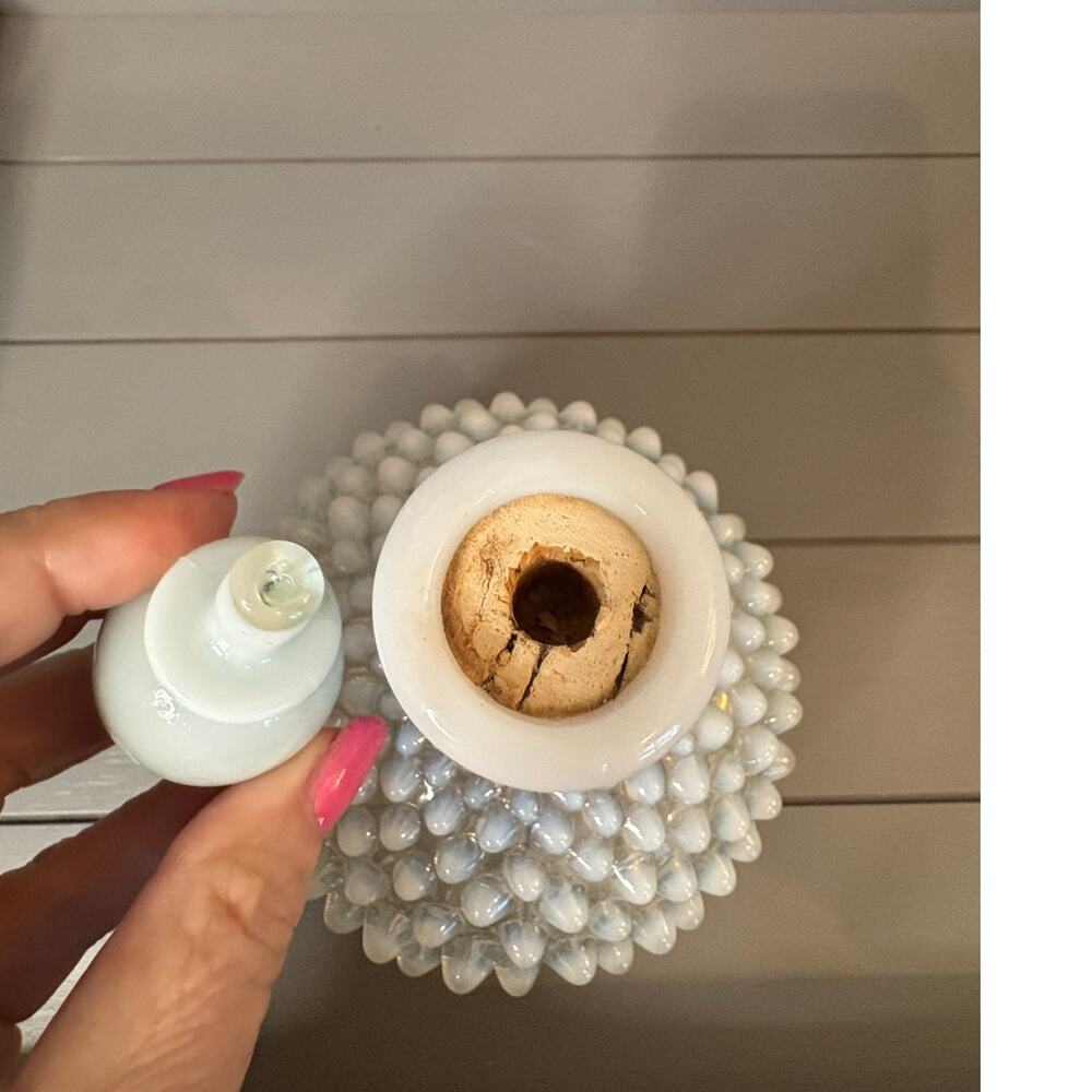 Fenton Art Glass Opalescent Hobnail Perfume Bottle - Picture 6 of 6